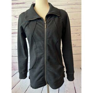 Silver Jeans Full Zip jacket Black Shacket Small Grunge Moto Pockets‎ Y2K 80s